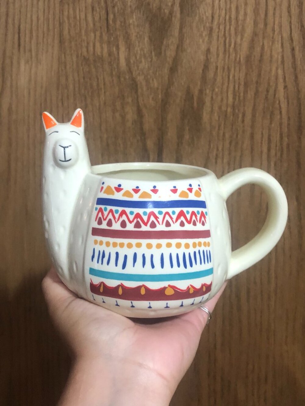 Llama Mug Alpaca Figural 3D Boho Aztec Festive Autumn Cozy Sweater Pattern